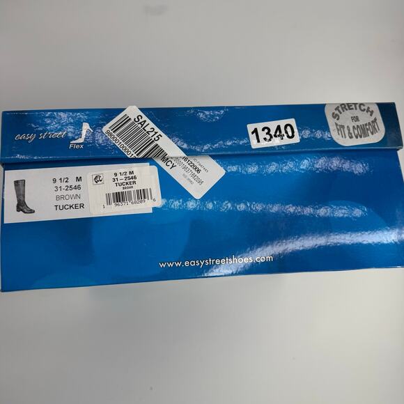 NEW Easy Street Women's knee high brown boots size 9.5 faux leather stretch boot - Picture 2 of 8